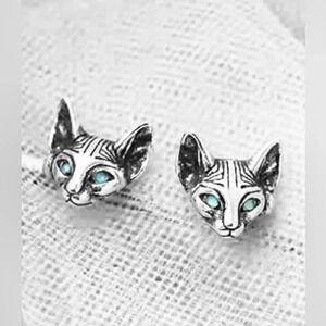 Mini Cat Stainless Steel Stud Earrings